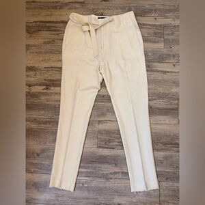 ASOS DESIGN ECRU PANTS WITH SIDE TIE